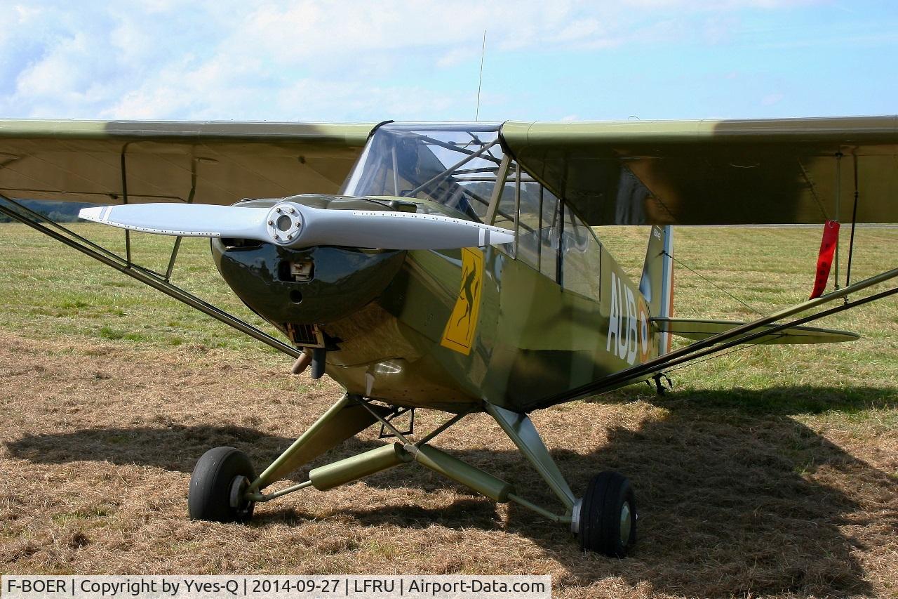 F-BOER, Piper PA-19 Super Cub C/N 181442, Piper PA-19 Super Cub, Morlaix-Ploujean airport (LFRU-MXN) air show in september 2014