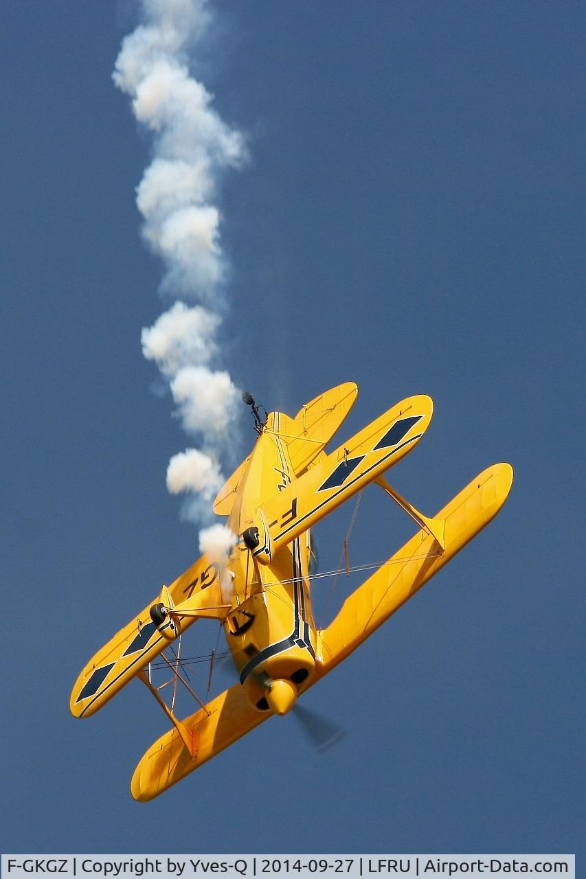 F-GKGZ, 1977 Pitts S-2A Special C/N 2149, Pitts S-2A Special, Solo display, Morlaix-Ploujean airport (LFRU-MXN) air show in september 2014