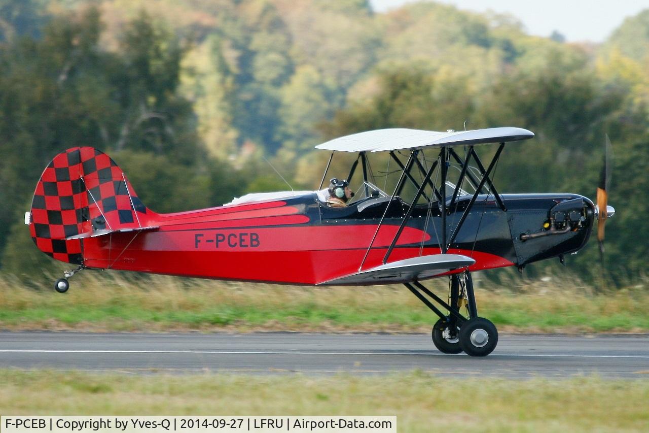 F-PCEB, Hatz CB-1 C/N 639, Hatz CB-1, Take off rwy 05, Morlaix-Ploujean airport (LFRU-MXN) air show in september 2014