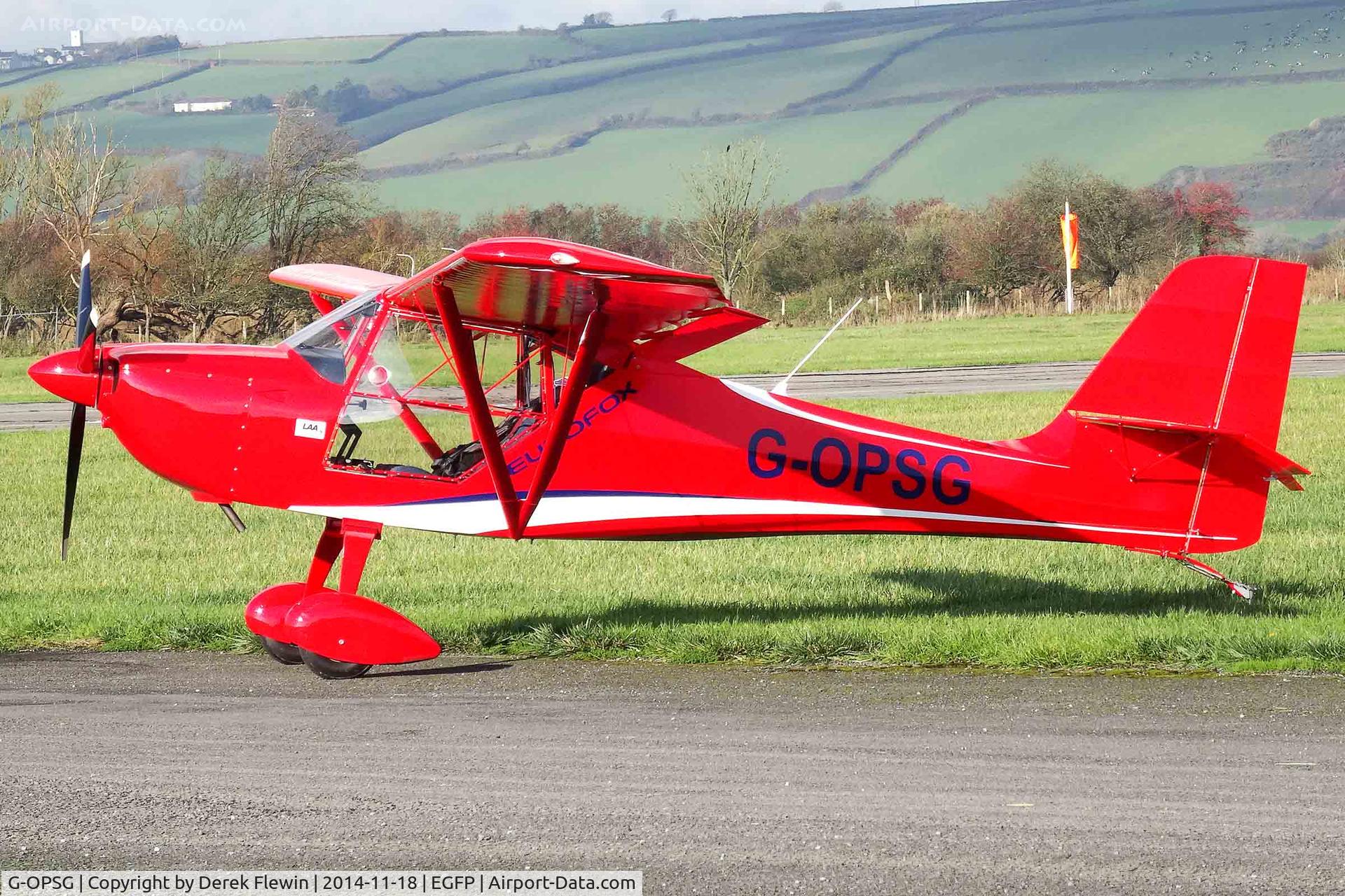G-OPSG, 2013 Aeropro Eurofox 912(S) C/N LAA 376-15148, Eurofox 912(S), Shobdon based, out of Halfpenny Green,  seen parked up at Pembrey.
