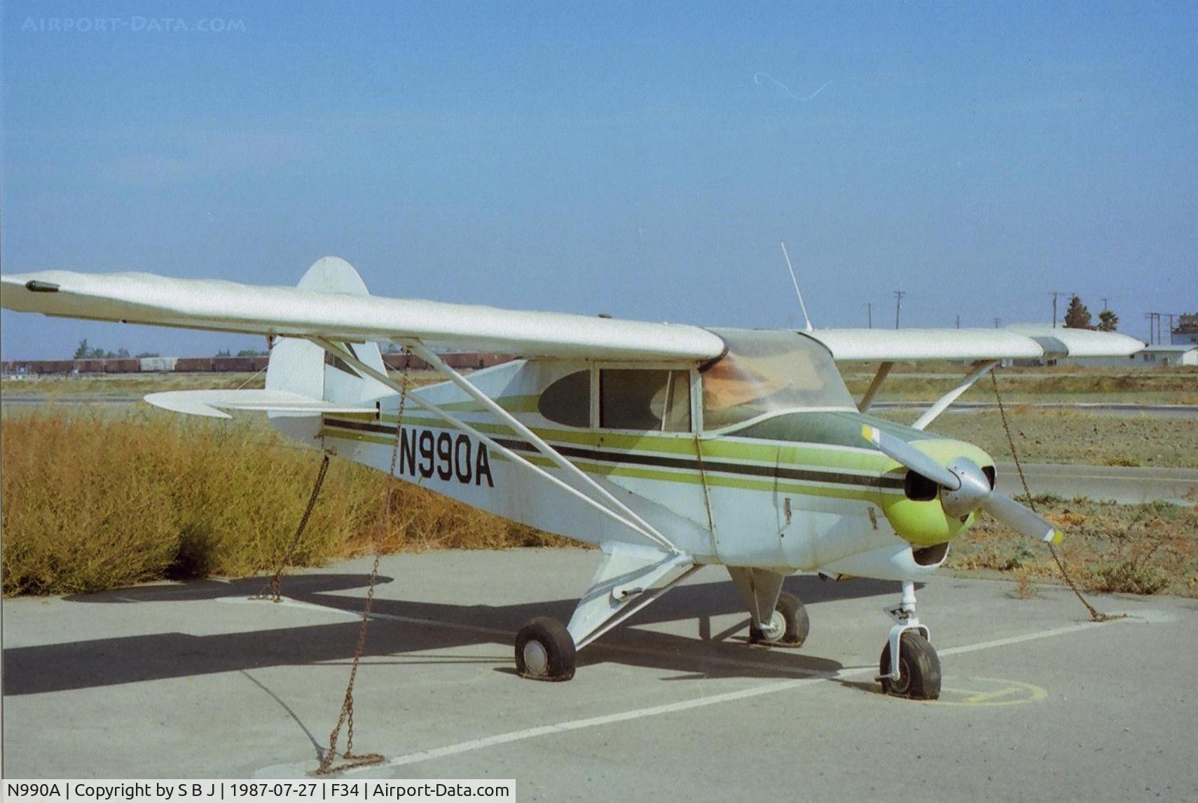 N990A, 1951 Piper PA-22 C/N 22-309, 90A when it was based in Firebaugh,Ca. It was not doing very much flying!