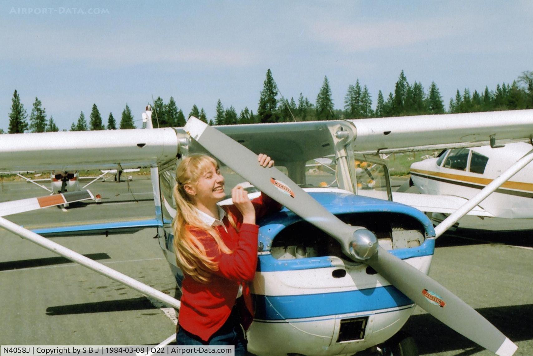 N4058J, 1966 Cessna 150G C/N 15065358, Frist lesson? Frist solo? Ramp check? Or just being blond?