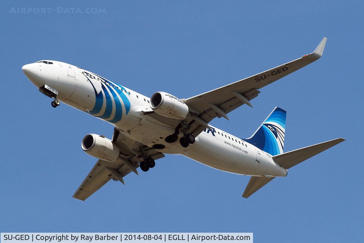 SU-GED, 2012 Boeing 737-866 C/N 40802, Boeing 737-866 [40802] (EgyptAir) Home~G 04/08/2014. On approach 27R.