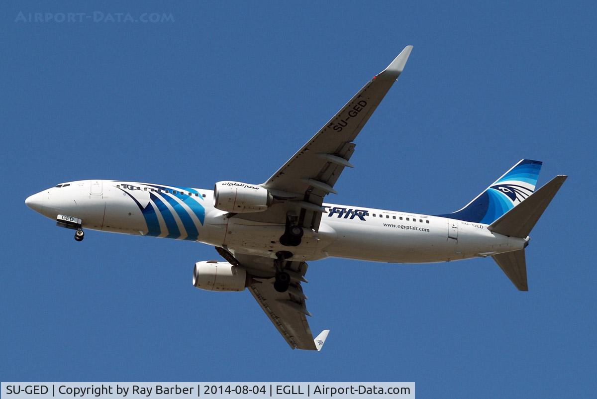 SU-GED, 2012 Boeing 737-866 C/N 40802, Boeing 737-866 [40802] (EgyptAir) Home~G 04/08/2014. On approach 27R.