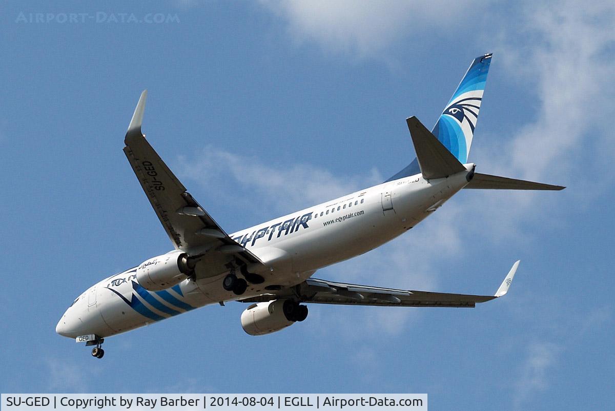 SU-GED, 2012 Boeing 737-866 C/N 40802, Boeing 737-866 [40802] (EgyptAir) Home~G 04/08/2014. On approach 27R.