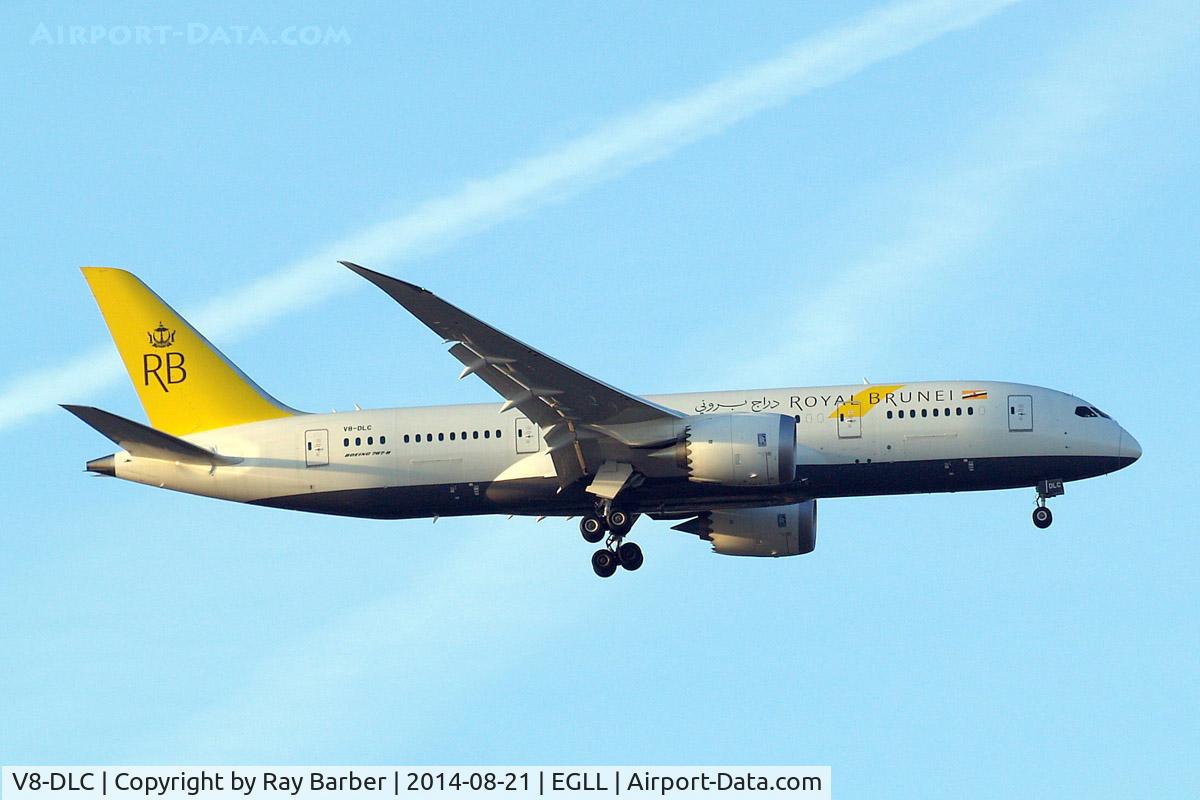 V8-DLC, 2014 Boeing 787-8 Dreamliner C/N 34789, Boeing 787-8 Dreamliner [34789] (Royal Brunei Airlines) Home~G 21/08/2014. On approach 27L.