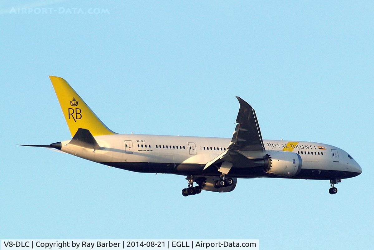 V8-DLC, 2014 Boeing 787-8 Dreamliner C/N 34789, Boeing 787-8 Dreamliner [34789] (Royal Brunei Airlines) Home~G 21/08/2014. On approach 27L.