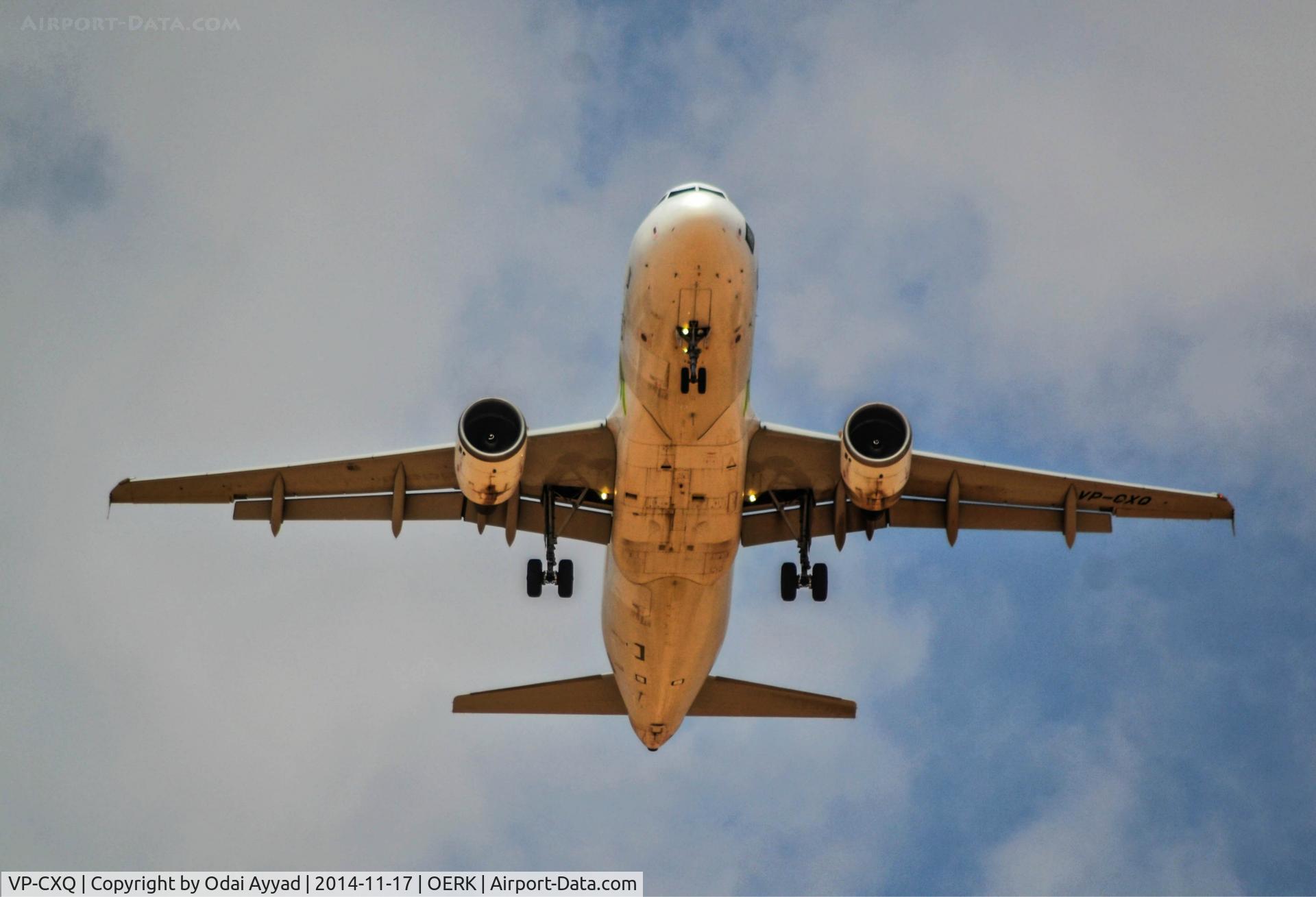 VP-CXQ, 2009 Airbus A320-214 C/N 3933, Landing in Riyadh airport