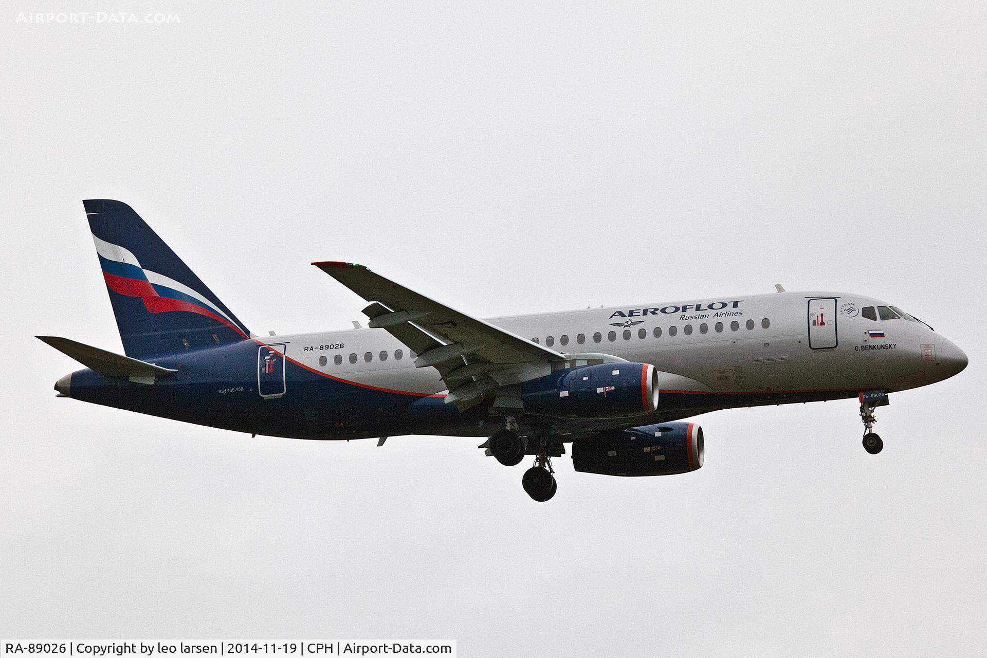 RA-89026, 2014 Sukhoi SuperJet 100-95B C/N 95051, Copenhagen 19.11.14