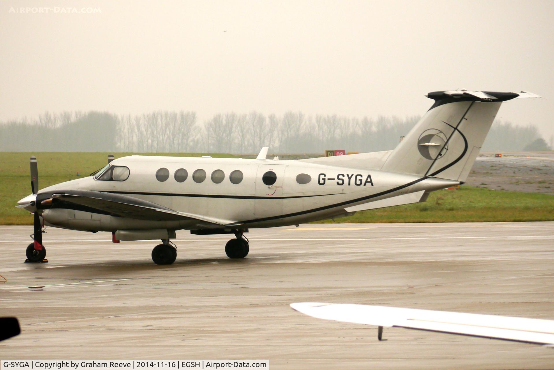 G-SYGA, 1982 Beech B200 Super King Air King Air C/N BB-1044, Parked at Norwich.
