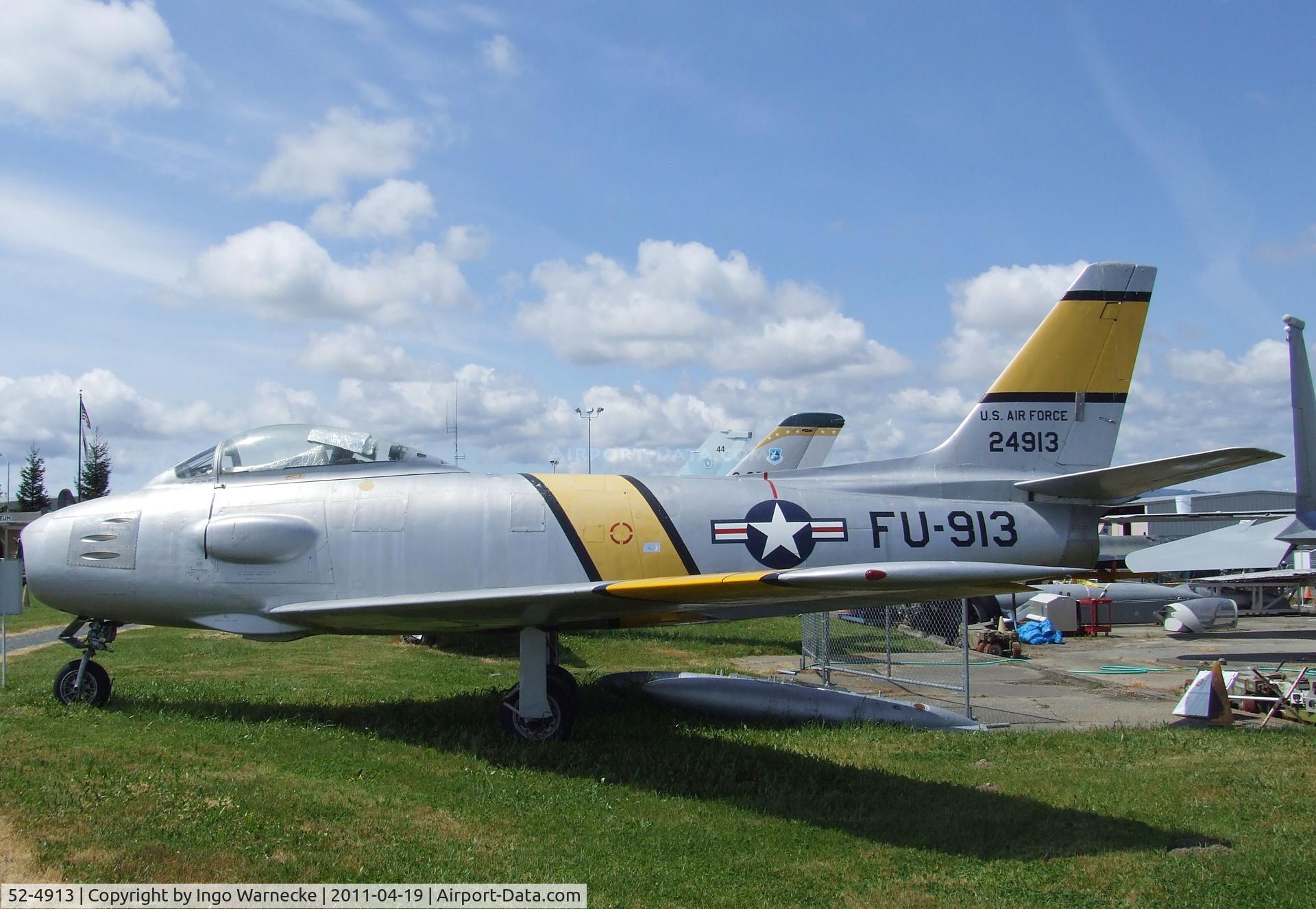 52-4913, 1952 North American RF-86F Sabre C/N 191-609, North American RF-86F Sabre at the Pacific Coast Air Museum, Santa Rosa CA