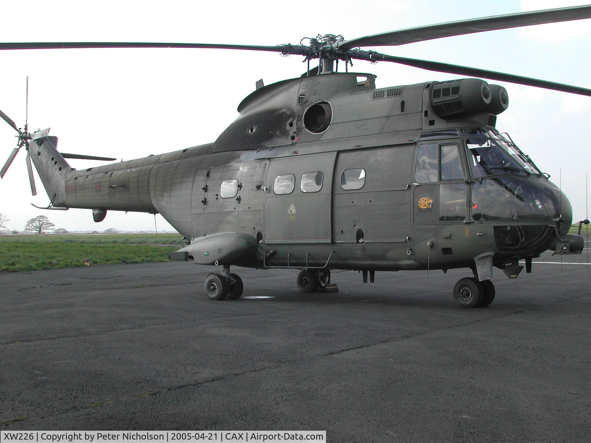 XW226, 1972 Westland Puma HC.1 C/N 1175, Puma HC.1, callsign Vortex 002, of 230 Squadron based at RAF Aldergrove as seen at Carlisle in April 2005.