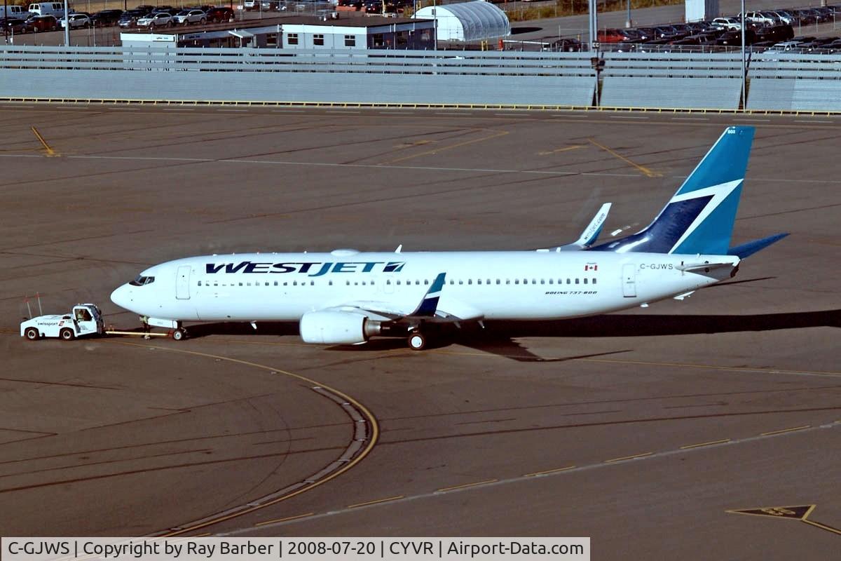 C-GJWS, 2005 Boeing 737-8CT C/N 34152, Boeing 737-8CT [34152] (Westjet) Vancouver International~C 20/07/2008