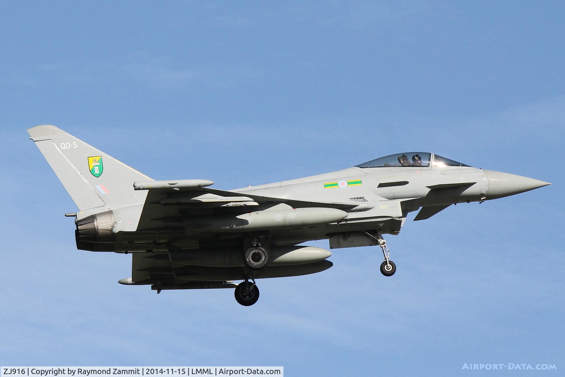 ZJ916, 2005 Eurofighter EF-2000 Typhoon FGR4 C/N 0057/BS007, Eurofighter EF-2000 Typhoon FGR4 ZJ916/QO-S of 3Sqd Royal Air Force