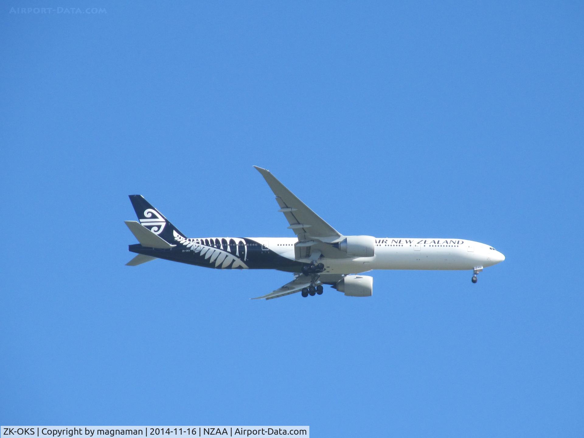 ZK-OKS, 2014 Boeing 777-306/ER C/N 44547, newest 777 on finals