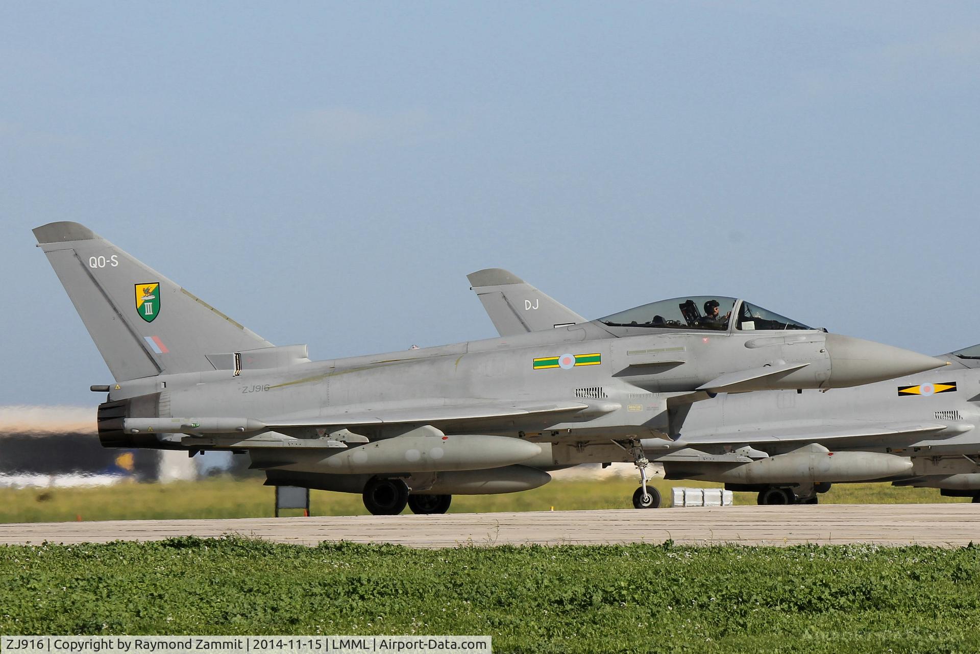 ZJ916, 2005 Eurofighter EF-2000 Typhoon FGR4 C/N 0057/BS007, Eurofighter EF-2000 Typhoon FGR4 ZJ916/QO-S of 3Sqd RAF