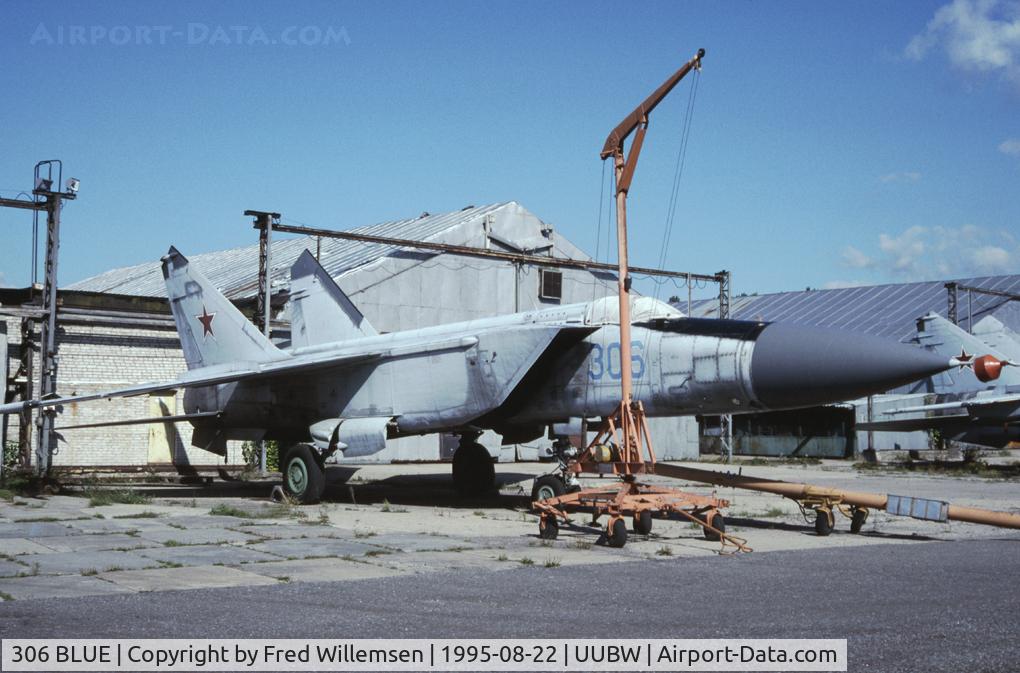306 BLUE, Mikoyan-Gurevich MiG-25PD C/N Not found 306, Parked at the MiG OKB ramp