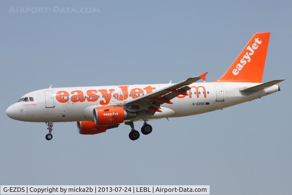 G-EZDS, 2008 Airbus A319-111 C/N 3702, Landing