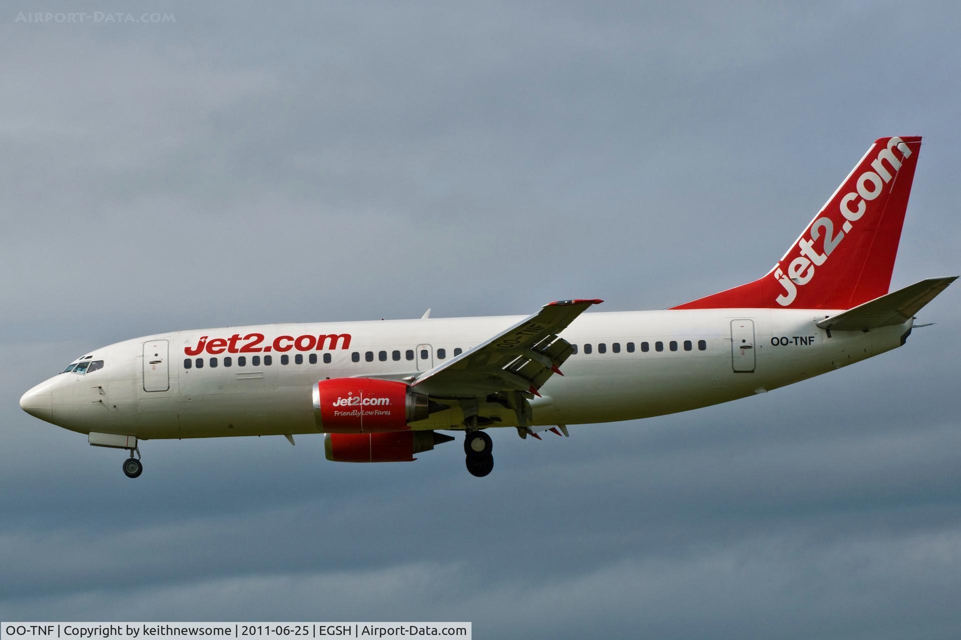 OO-TNF, 1988 Boeing 737-3Q8(QC) C/N 24131, Arriving for paintwork !