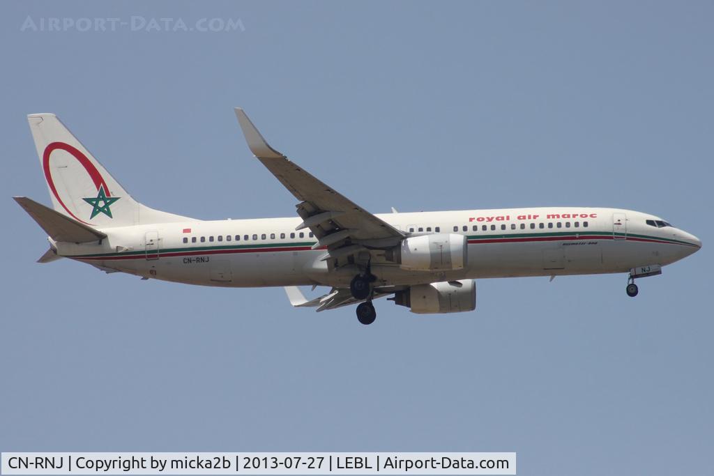 CN-RNJ, 1998 Boeing 737-8B6 C/N 28980, Landing. Scrapped in may 2022.