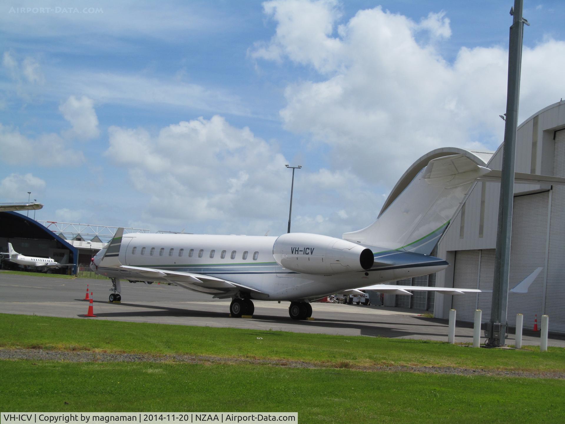 VH-ICV, 2010 Bombardier BD-700-1A10 Global Express C/N 9393, on convair apron