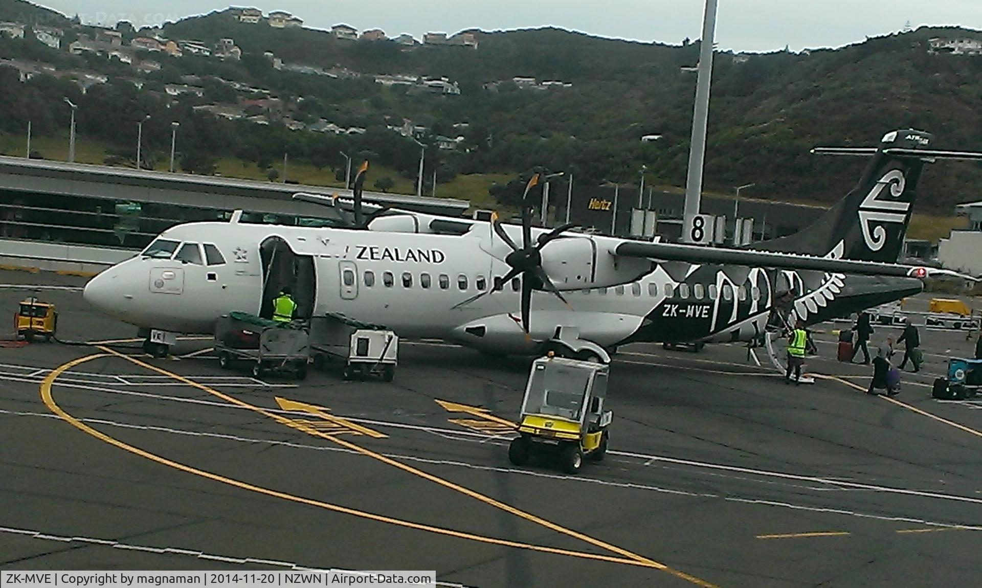 ZK-MVE, 2014 ATR 72-212A C/N 1182, Taken out of window of ZK-OXC whilst taxying to stand