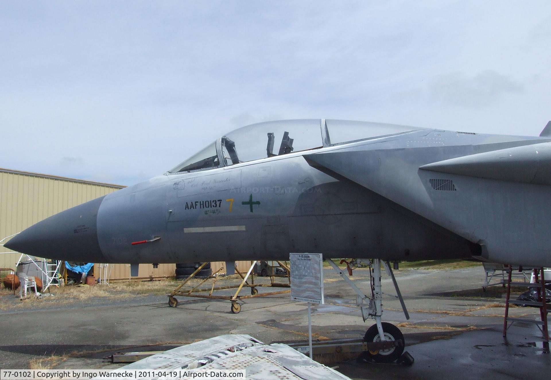 77-0102, 1977 McDonnell Douglas F-15A Eagle C/N 0385/A314, McDonnell Douglas F-15A Eagle at the Pacific Coast Air Museum, Santa Rosa CA