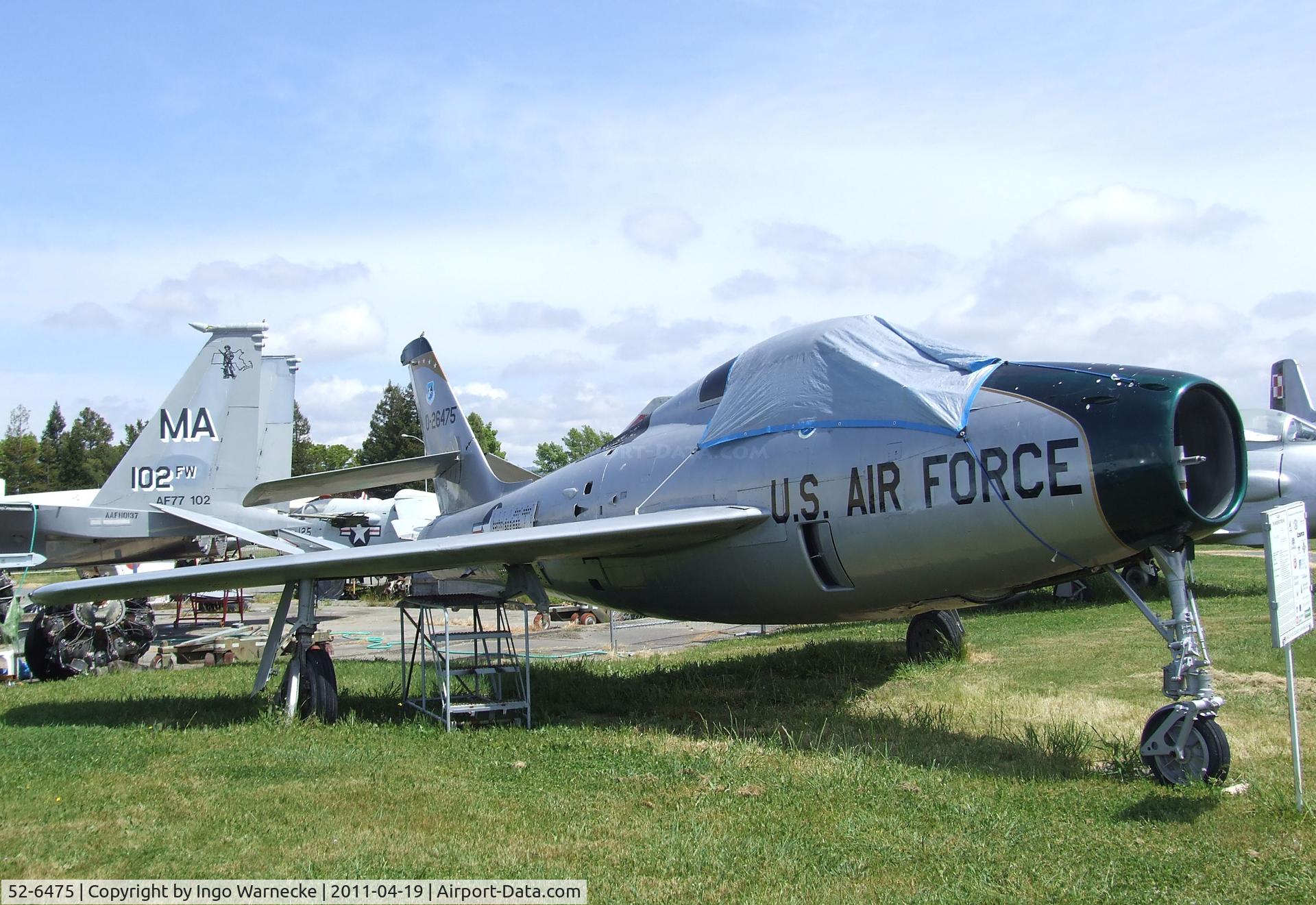 52-6475, 1952 Republic F-84F Thunderstreak C/N Not found 52-6475, Republic F-84F Thunderstreak at the Pacific Coast Air Museum, Santa Rosa CA