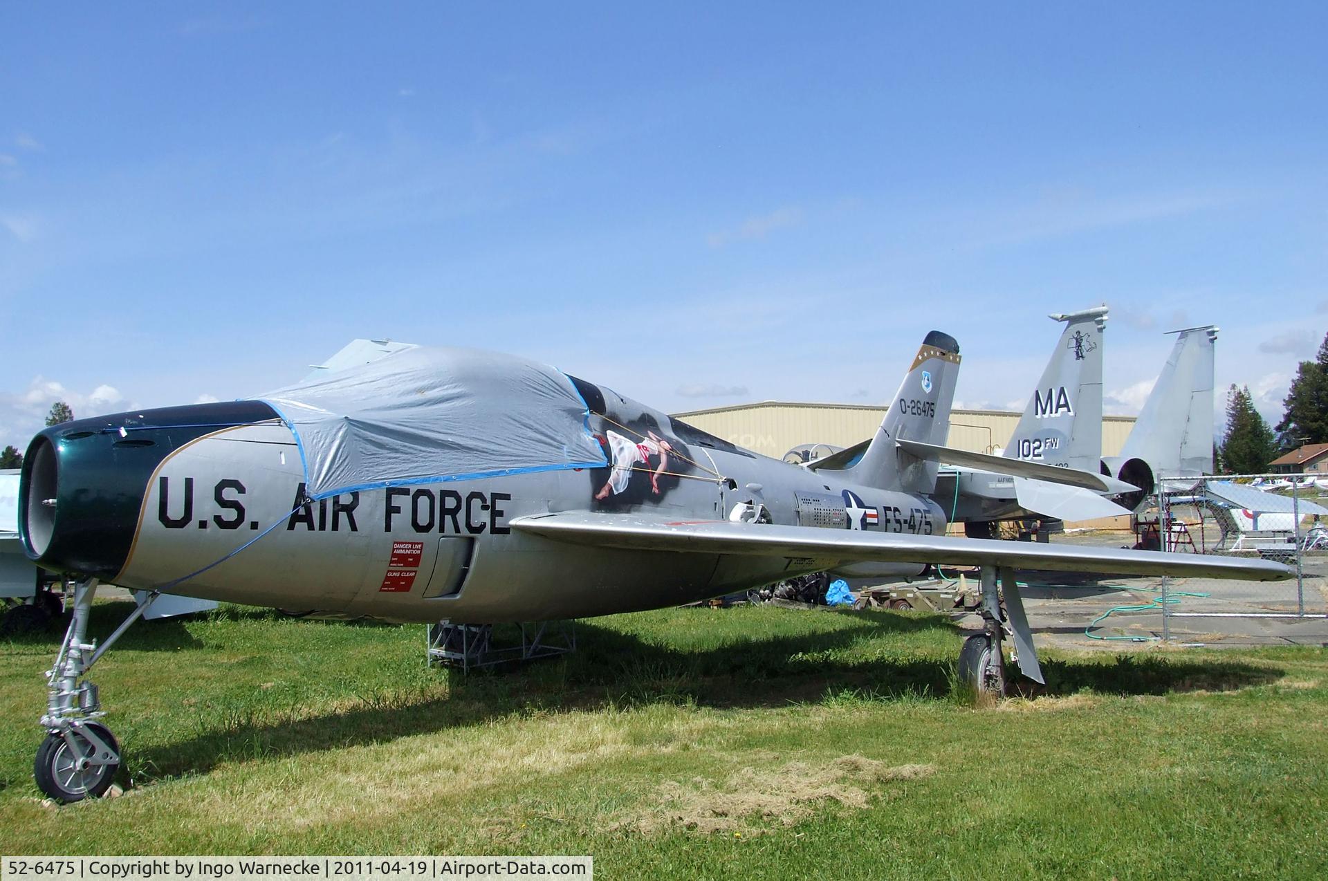 52-6475, 1952 Republic F-84F Thunderstreak C/N Not found 52-6475, Republic F-84F Thunderstreak at the Pacific Coast Air Museum, Santa Rosa CA