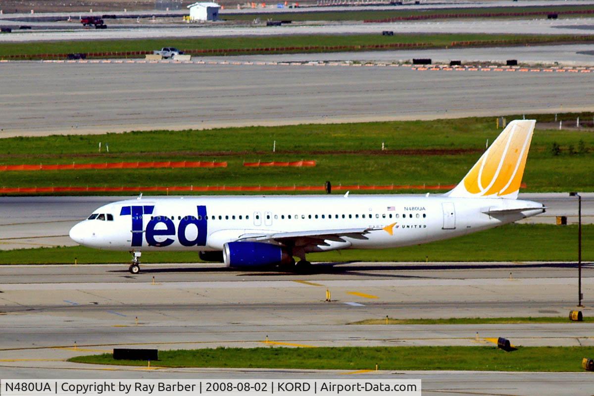 N480UA, 2001 Airbus A320-232 C/N 1555, Airbus A320-232 [1555] (ted by United ) Chicago-O Hare International~N 02/08/2008