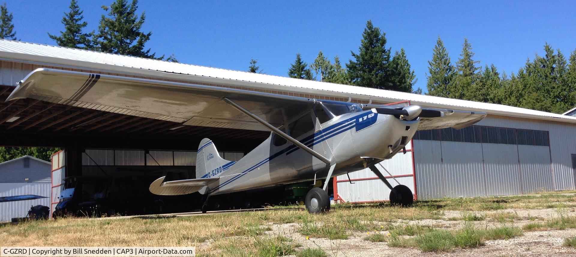 C-GZRD, 1953 Cessna 170B C/N 25597, Parked at the hangar in Sechelt, BC, Canada.
