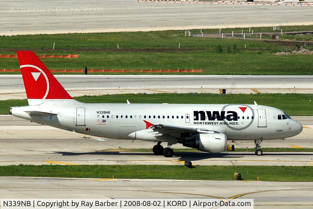 N339NB, 2002 Airbus A319-114 C/N 1709, Airbus A319-114 [1709] (Northwest Airlines) Chicago-O Hare International~N 02/08/2008