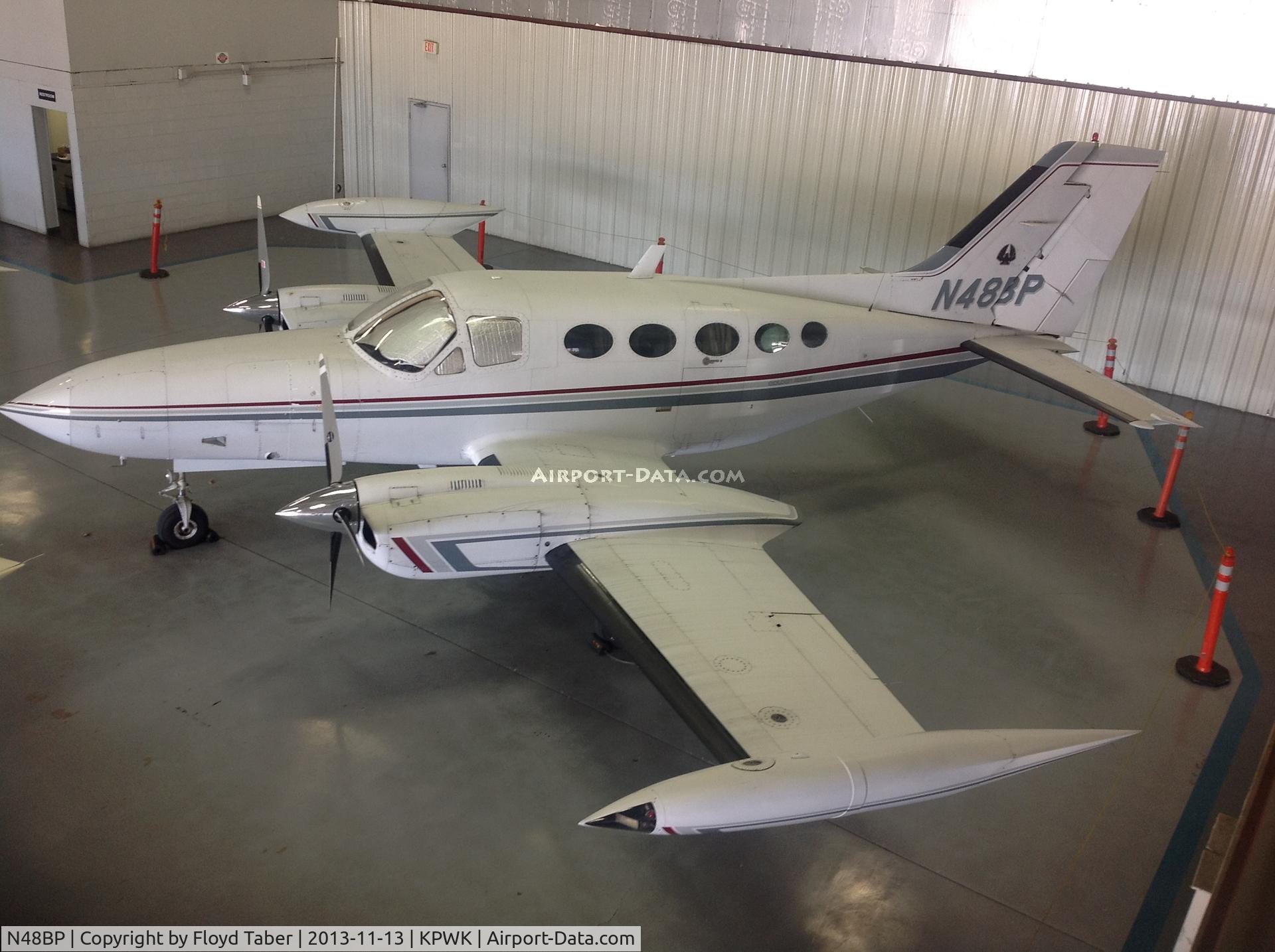 N48BP, 1975 Cessna 421B Golden Eagle C/N 421B0957, In the hangar on a cold windy day