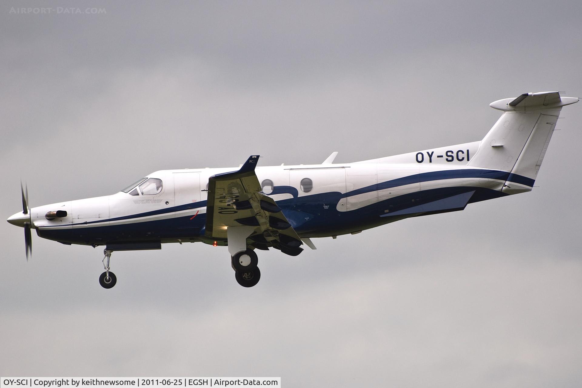 OY-SCI, 2003 Pilatus PC-12/45 C/N 496, Landing onto runway 27 !