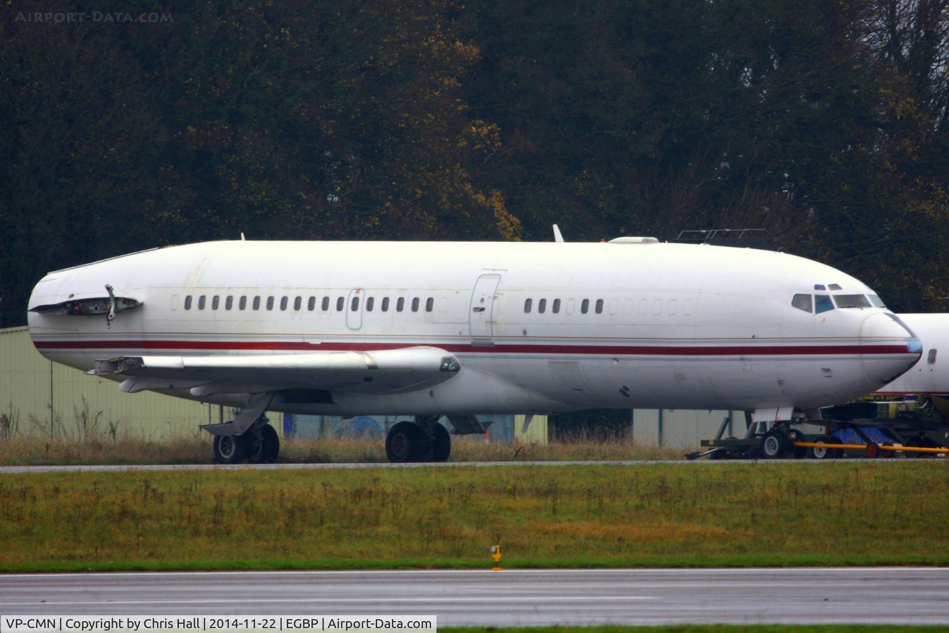 VP-CMN, 1967 Boeing 727-46 C/N 19282, in the scrapping area at Kemble