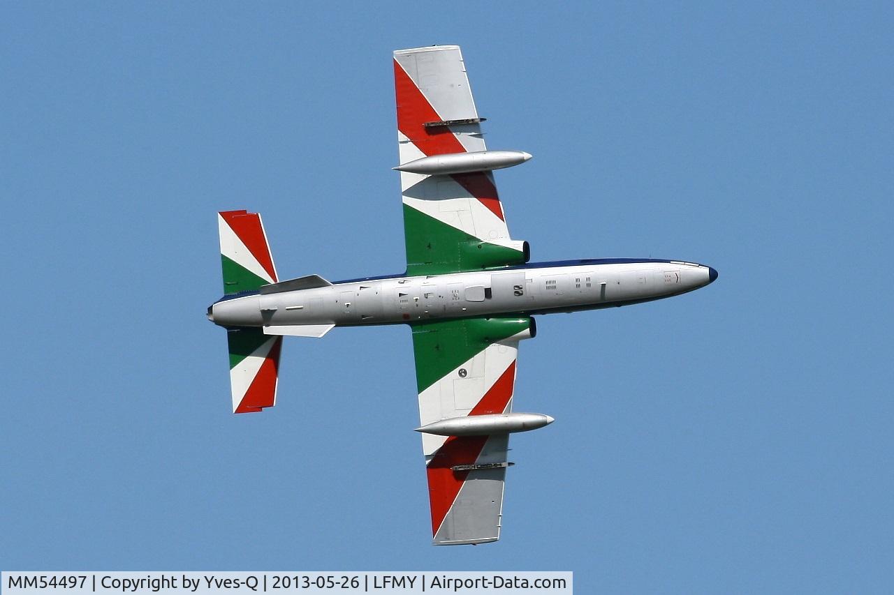 MM54497, Aermacchi MB-339PAN C/N 6703/098/AA045, Aermacchi MB-339PAN, Italian Frecce Tricolori Aerobatic Team, Salon De Provence Air Base 701 (LFMY) Open day 2013