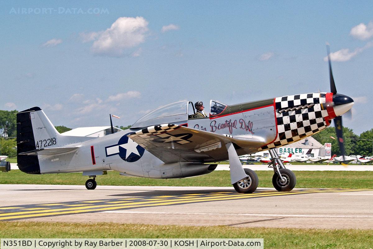 N351BD, 1944 North American F-51D Mustang C/N 44-85634, North American P-51D Mustang [124-44490] Oshkosh-Wittman Regional~N 30/07/2008