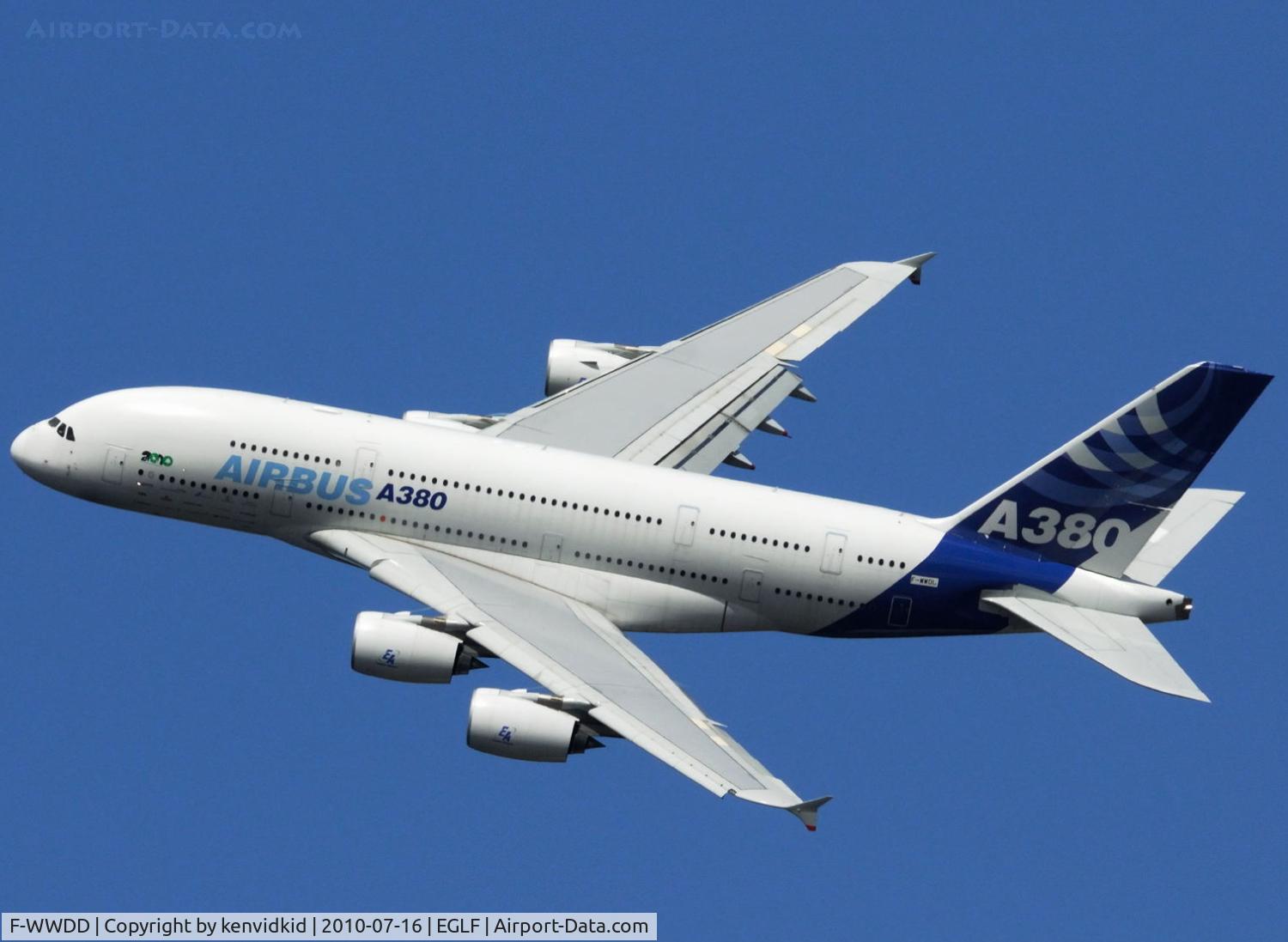 F-WWDD, 2005 Airbus A380-861 C/N 004, Validating at FIA 2010.