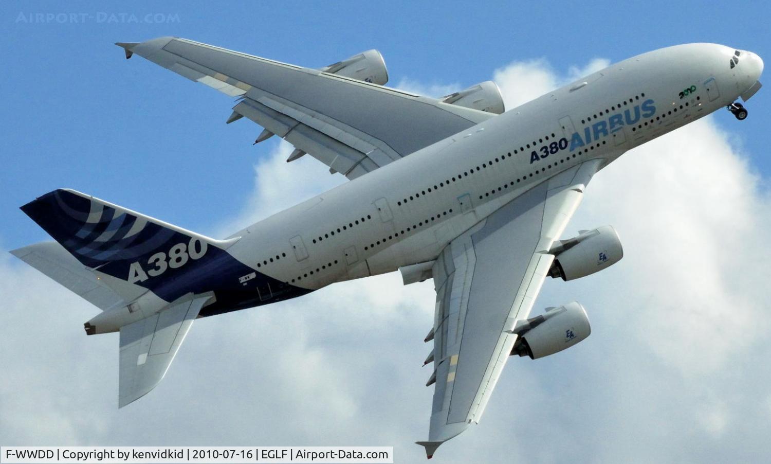 F-WWDD, 2005 Airbus A380-861 C/N 004, Validating at FIA 2010.