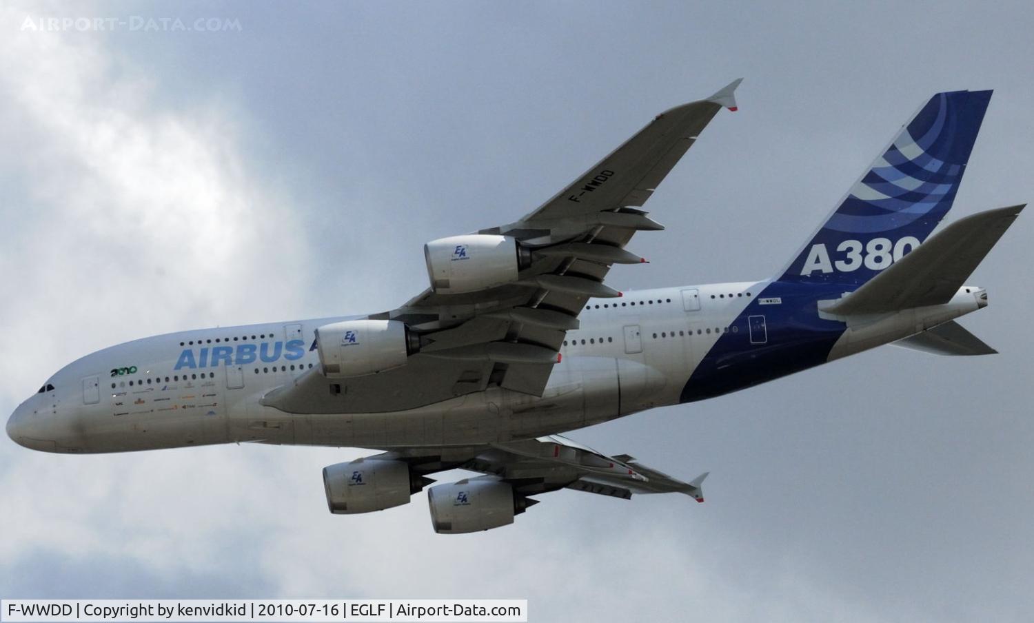 F-WWDD, 2005 Airbus A380-861 C/N 004, Validating at FIA 2010.