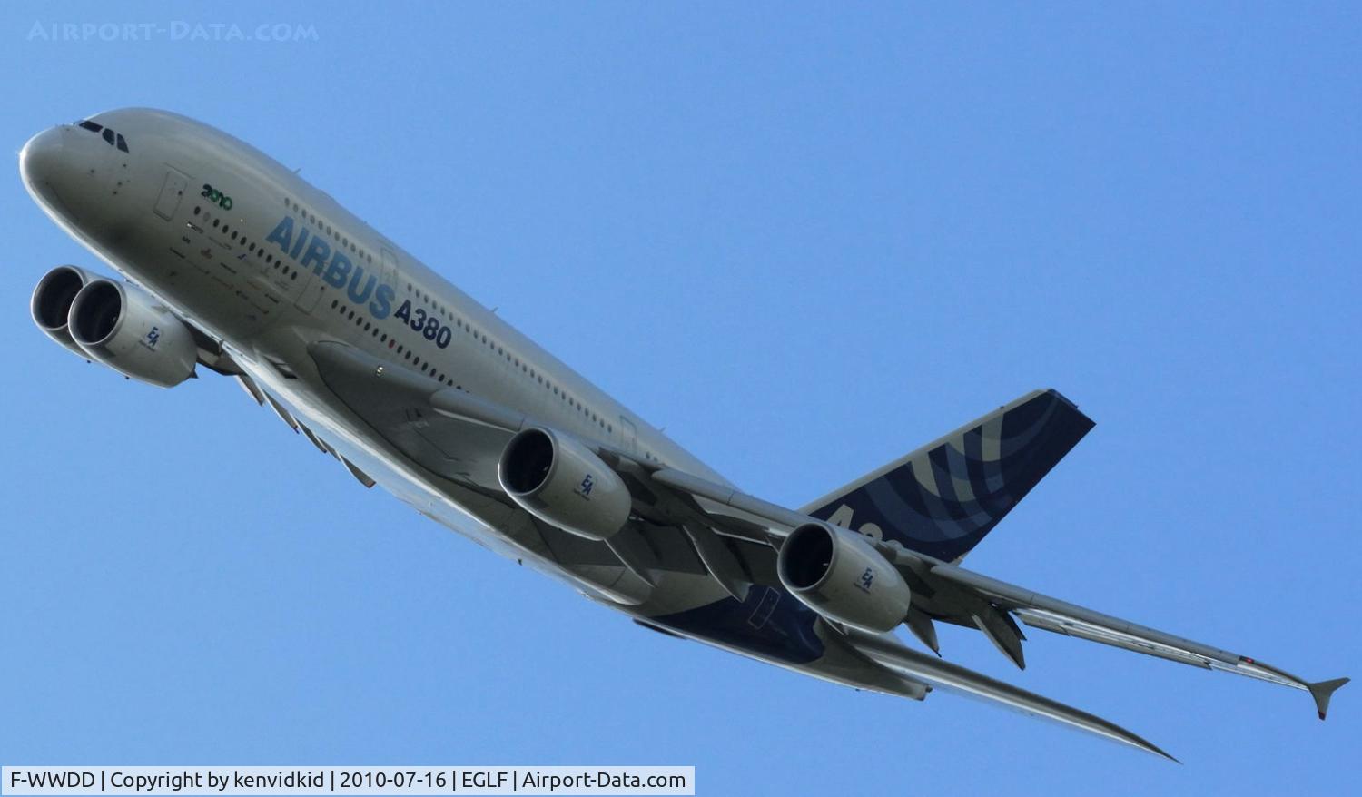 F-WWDD, 2005 Airbus A380-861 C/N 004, Validating at FIA 2010.