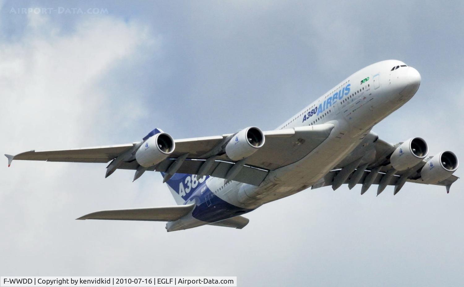 F-WWDD, 2005 Airbus A380-861 C/N 004, Validating at FIA 2010.