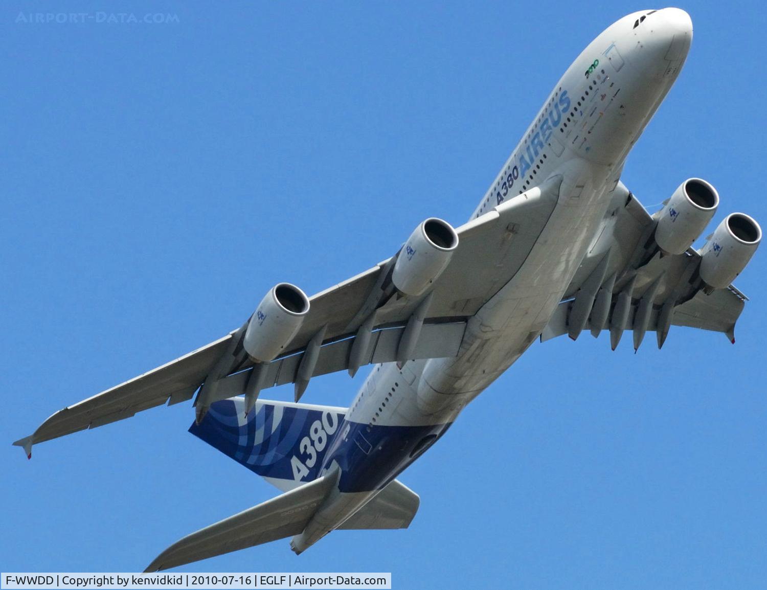 F-WWDD, 2005 Airbus A380-861 C/N 004, Validating at FIA 2010.