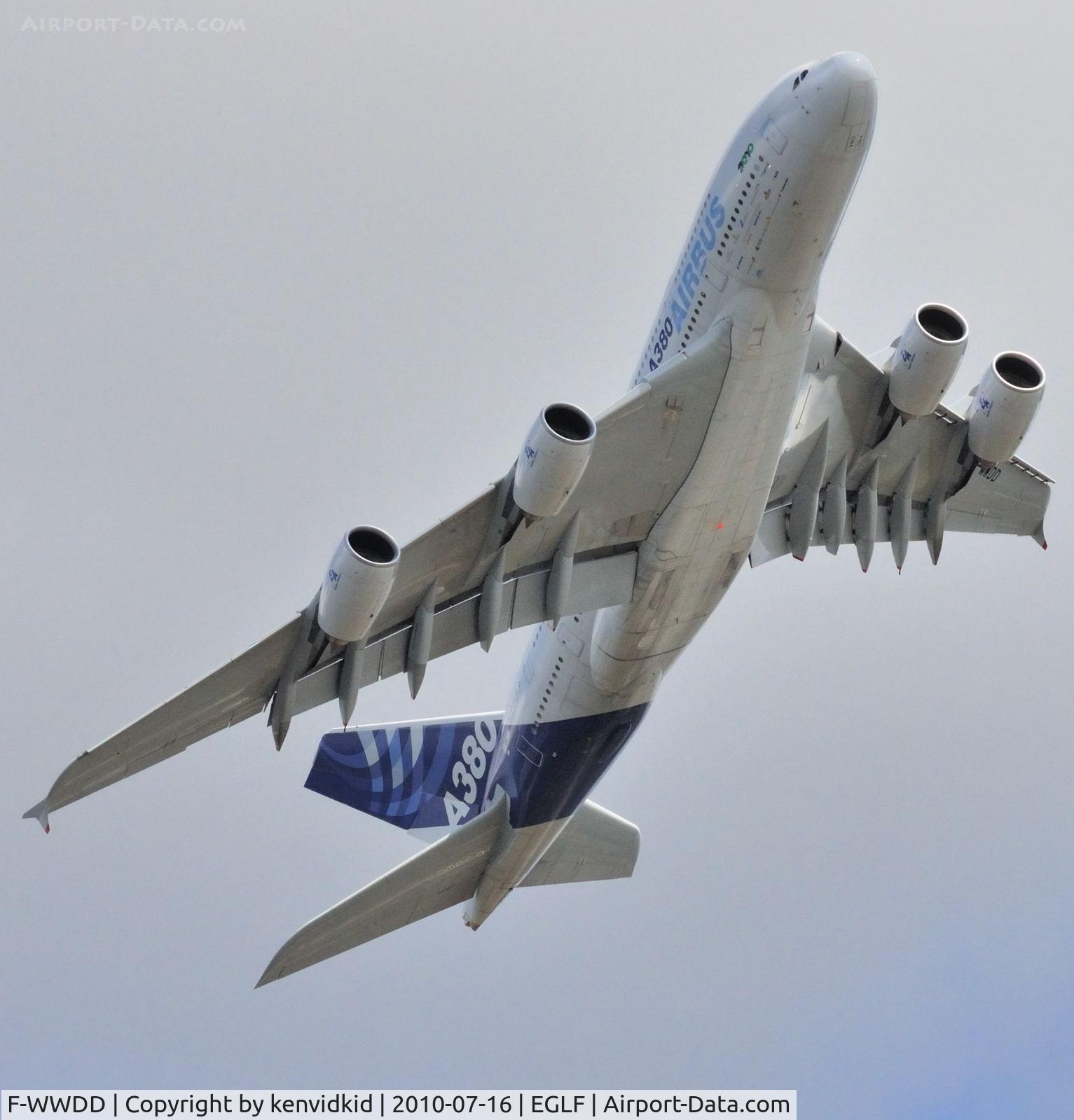 F-WWDD, 2005 Airbus A380-861 C/N 004, Validating at FIA 2010.