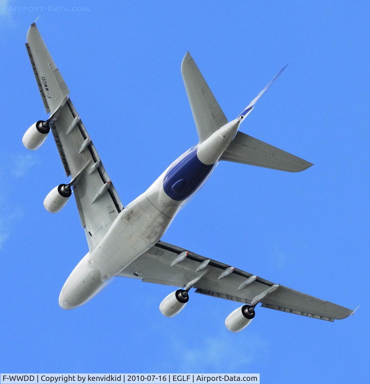 F-WWDD, 2005 Airbus A380-861 C/N 004, Validating at FIA 2010.