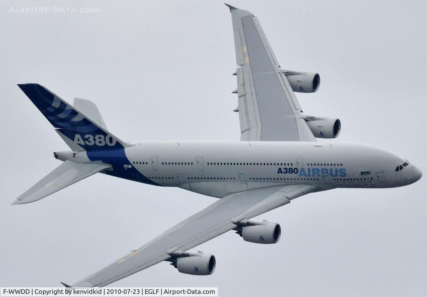 F-WWDD, 2005 Airbus A380-861 C/N 004, Displaying at FIA 2010.