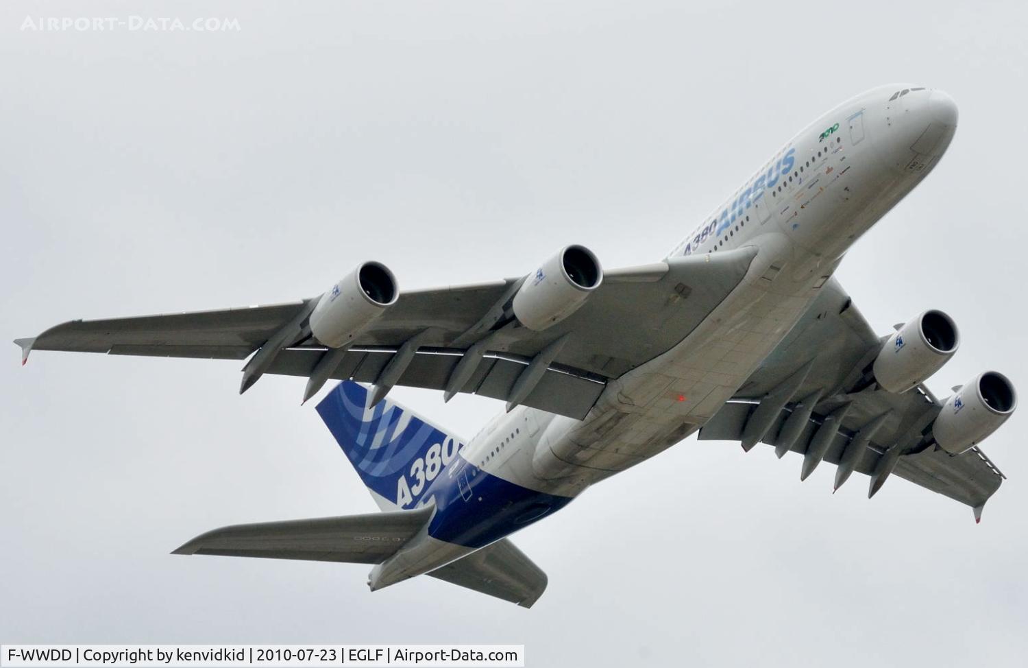 F-WWDD, 2005 Airbus A380-861 C/N 004, Displaying at FIA 2010.