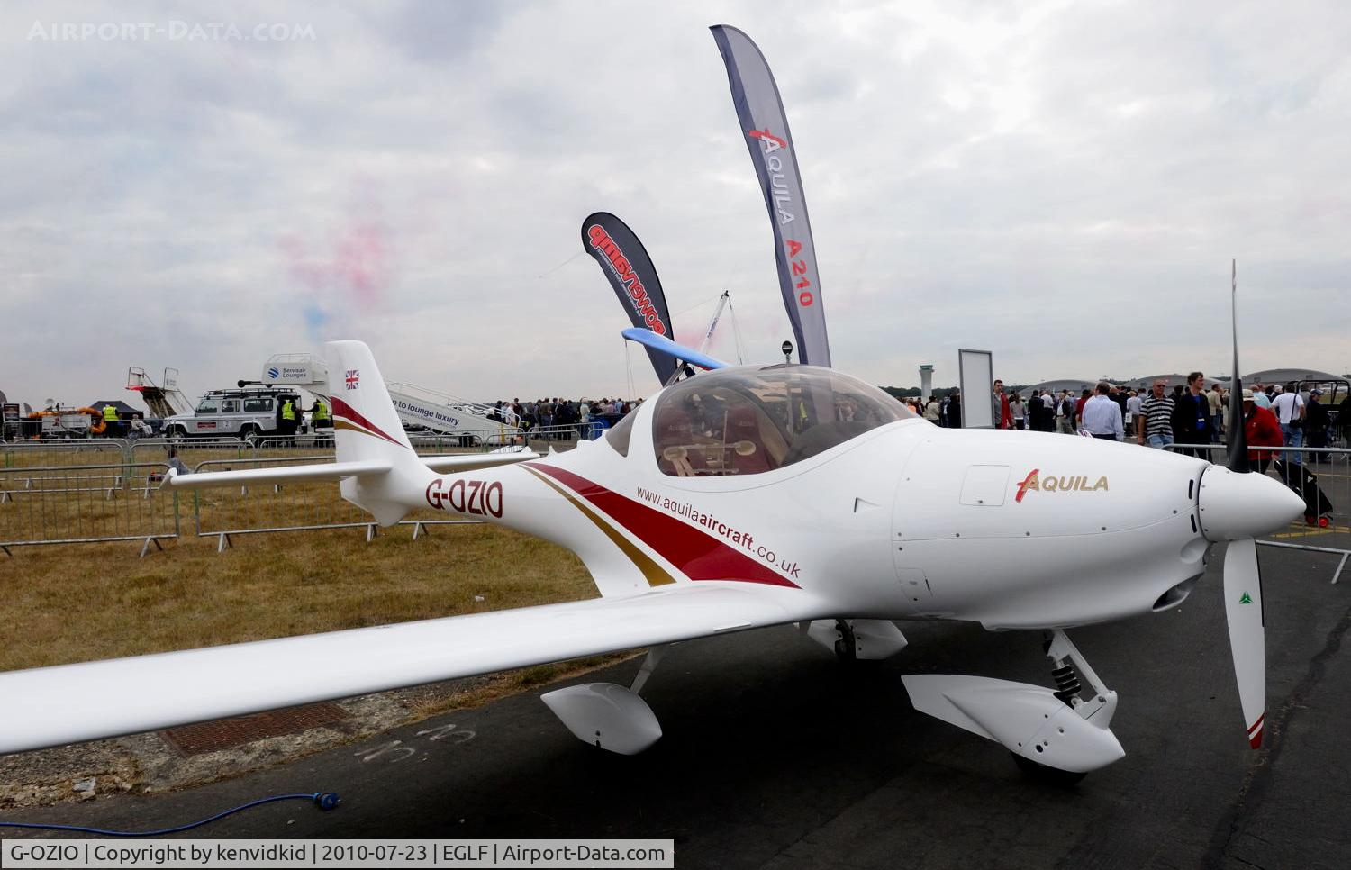 G-OZIO, 2009 Aquila A210 (AT01) C/N AT01-199, On static display at FIA 2010.