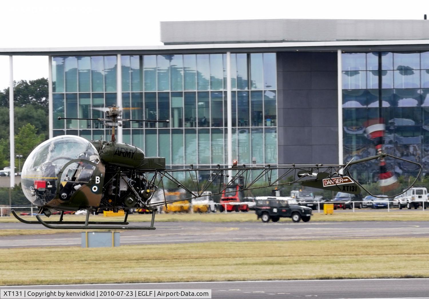 XT131, 1964 Westland Sioux AH.1 C/N 1540, Displaying at FIA 2010.