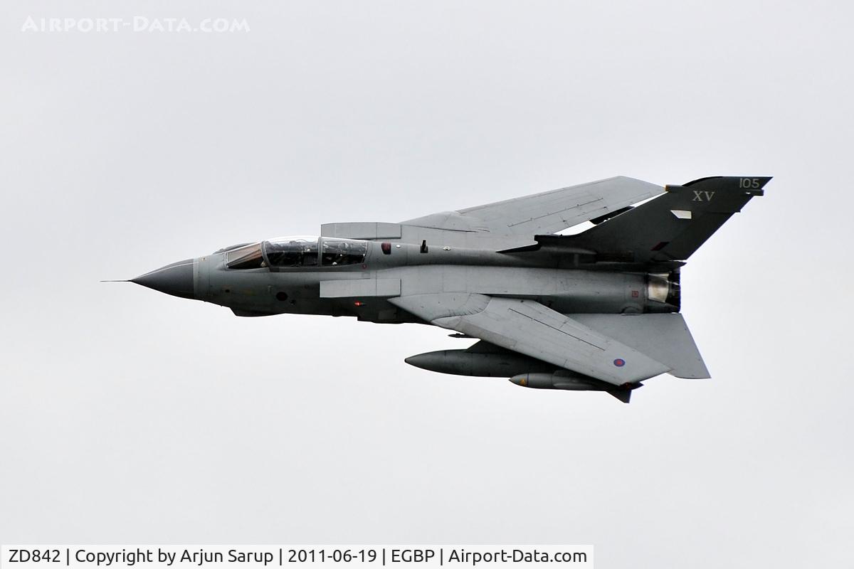 ZD842, 1985 Panavia Tornado GR.4 C/N 423/BT044/3193, Displaying at Cotswold Airshow 2011.